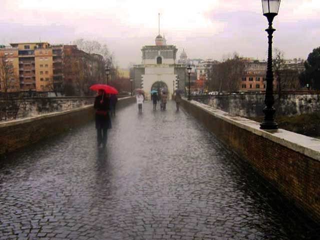 ponte milvio pioggia